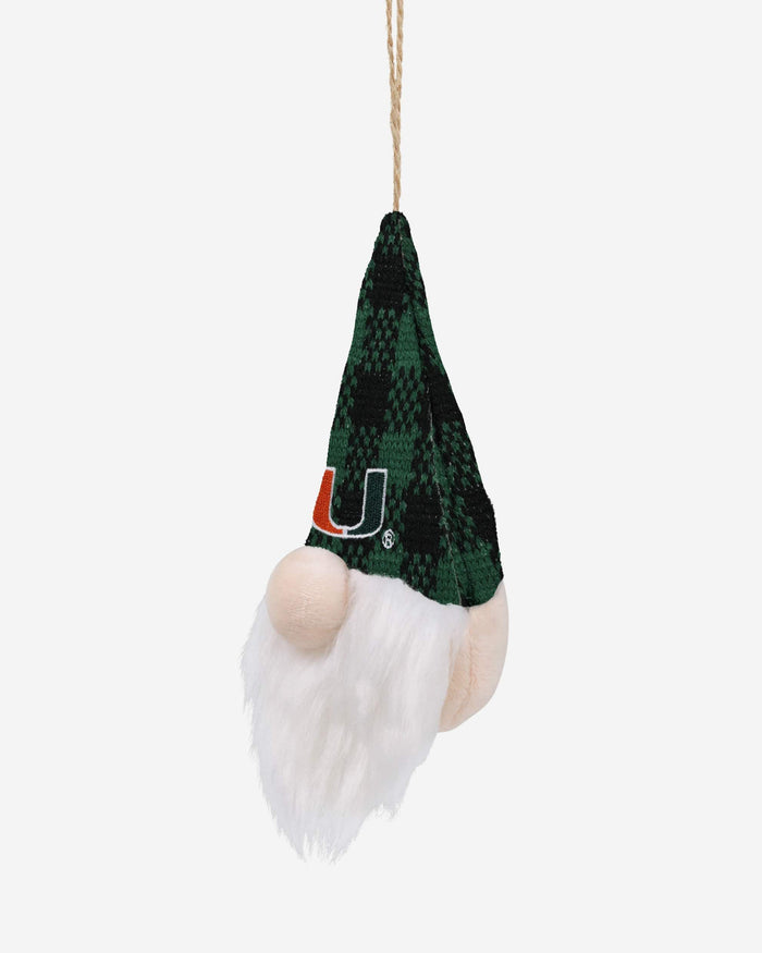 Miami Hurricanes Plaid Hat Plush Gnome Ornament FOCO - FOCO.com