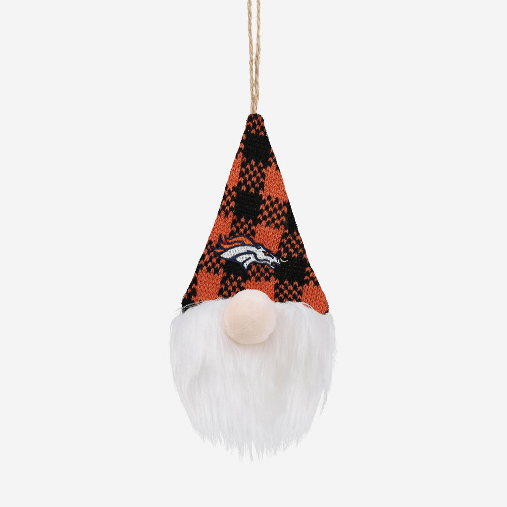 Denver Broncos Plaid Hat Plush Gnome Ornament FOCO - FOCO.com