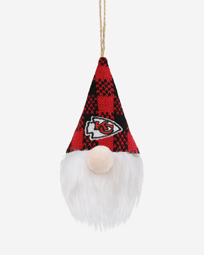 Kansas City Chiefs Plaid Hat Plush Gnome Ornament FOCO - FOCO.com