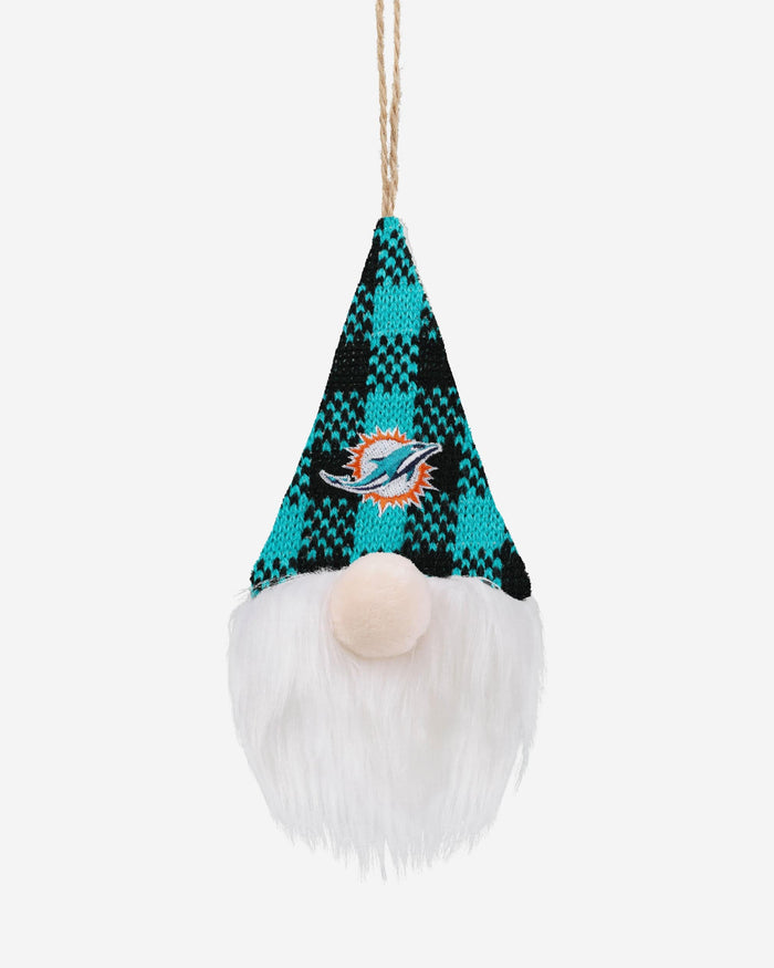 Miami Dolphins Plaid Hat Plush Gnome Ornament FOCO - FOCO.com