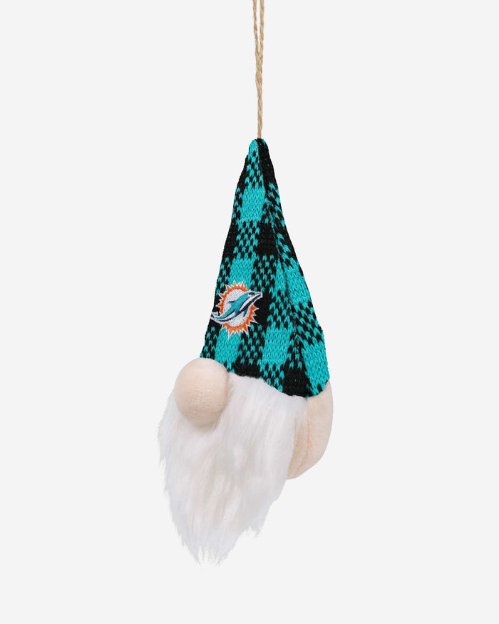 Miami Dolphins Plaid Hat Plush Gnome Ornament FOCO - FOCO.com