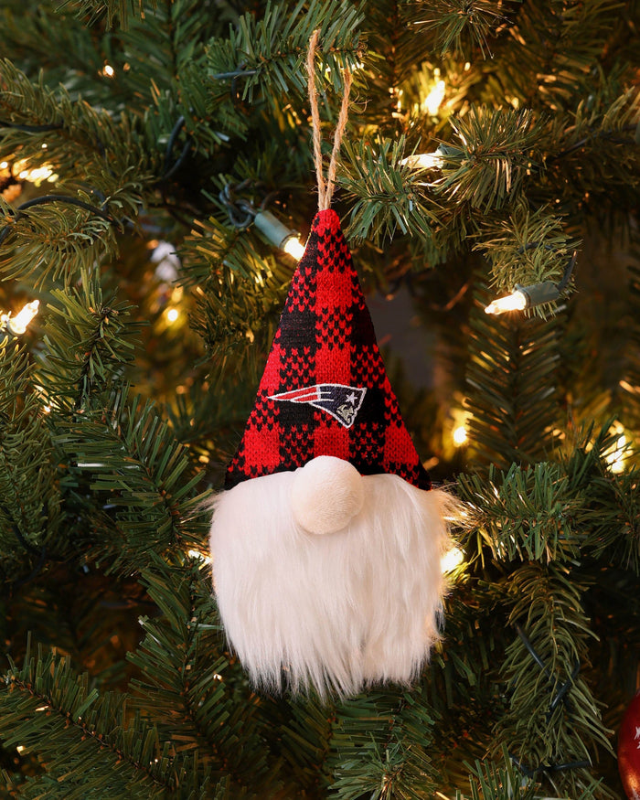 New England Patriots Plaid Hat Plush Gnome Ornament FOCO - FOCO.com