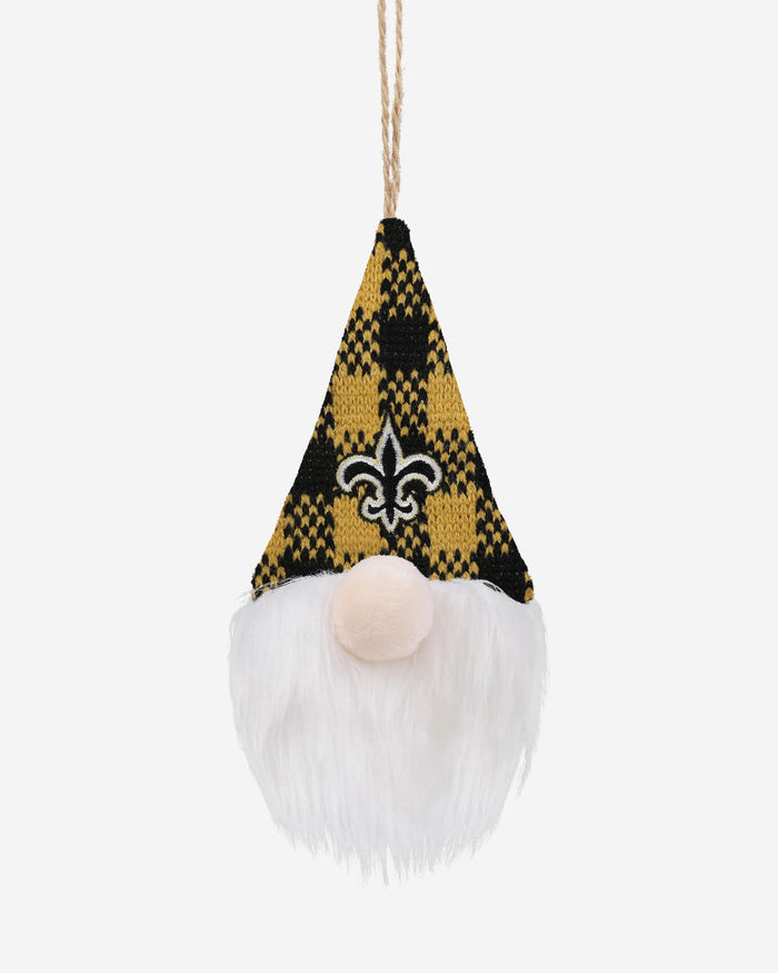 New Orleans Saints Plaid Hat Plush Gnome Ornament FOCO - FOCO.com
