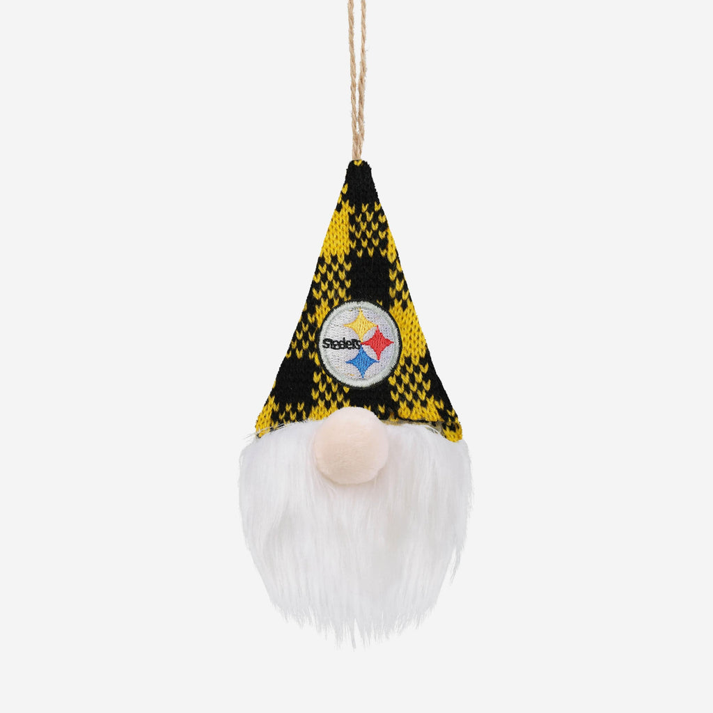 Pittsburgh Steelers Plaid Hat Plush Gnome Ornament FOCO - FOCO.com