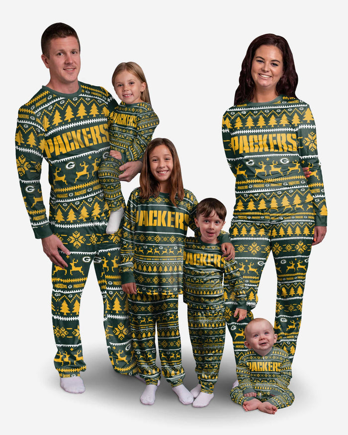Green Bay Packers Toddler Family Holiday Pajamas FOCO - FOCO.com