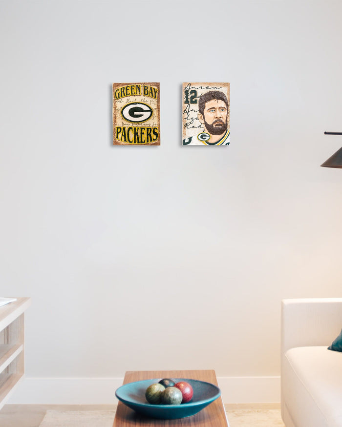 Aaron Rodgers Green Bay Packers Player Wall Plaque FOCO - FOCO.com