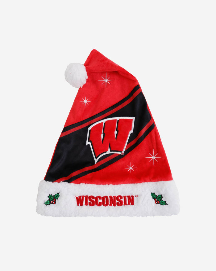 Wisconsin Badgers High End Santa Hat FOCO - FOCO.com