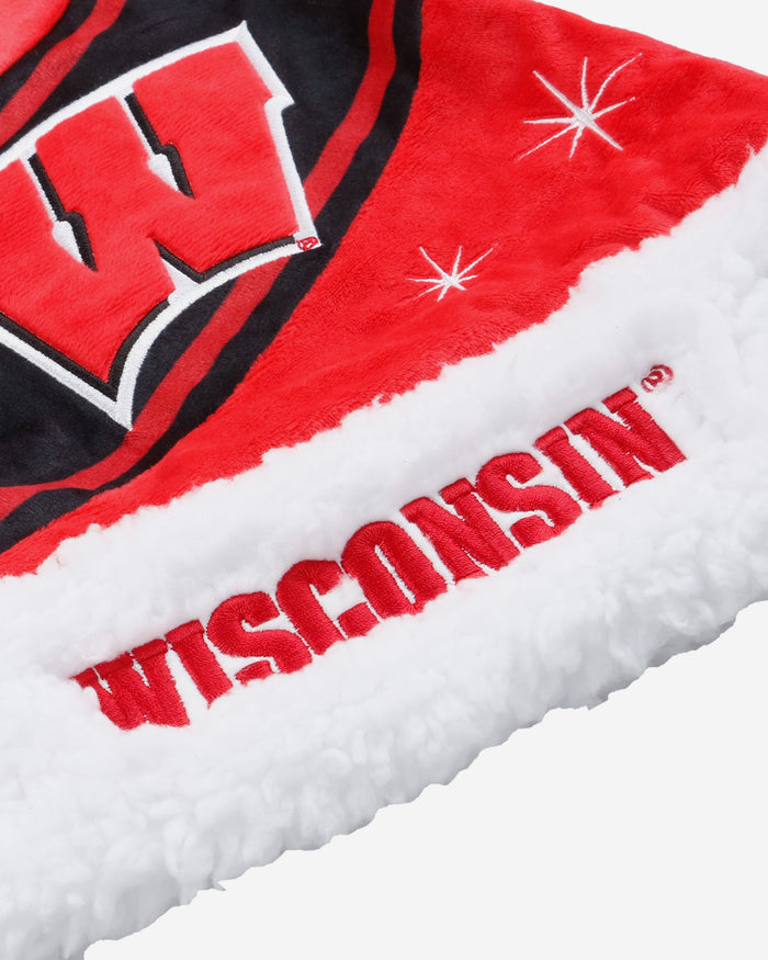 Wisconsin Badgers High End Santa Hat FOCO - FOCO.com