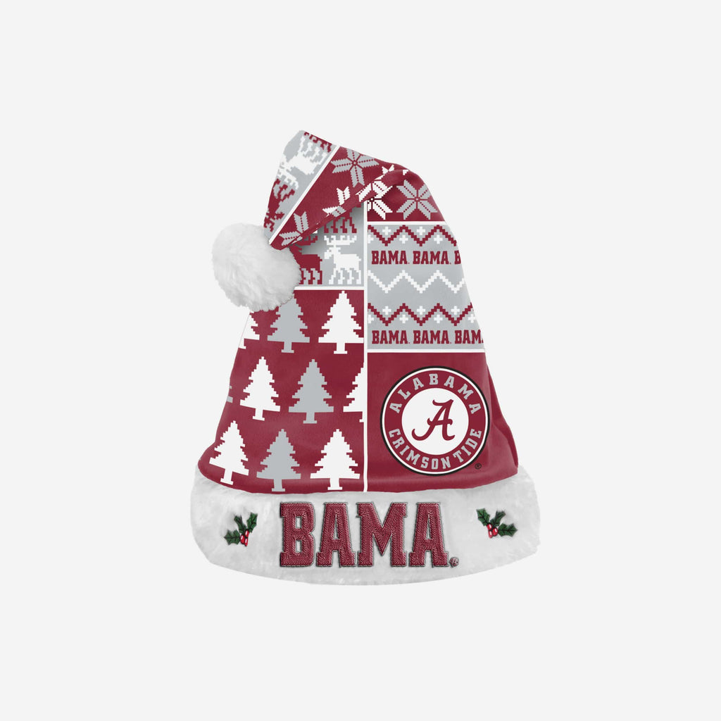 Alabama Crimson Tide Busy Block Family Holiday Santa Hat FOCO - FOCO.com