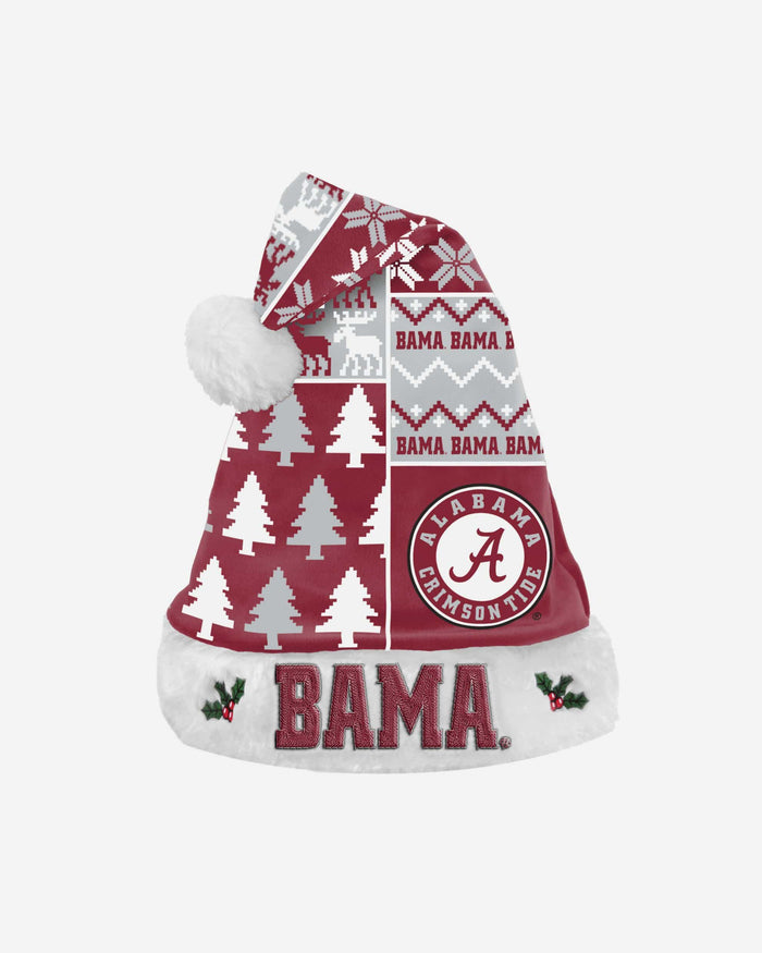 Alabama Crimson Tide Busy Block Family Holiday Santa Hat FOCO - FOCO.com