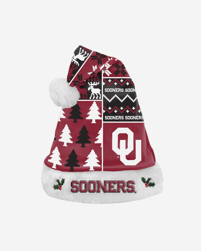 Oklahoma Sooners Busy Block Family Holiday Santa Hat FOCO - FOCO.com