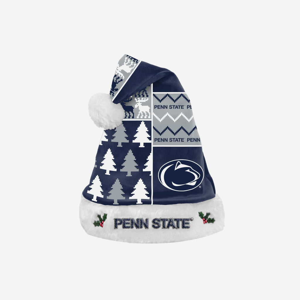 Penn State Nittany Lions Busy Block Family Holiday Santa Hat FOCO - FOCO.com