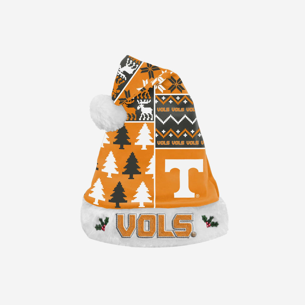Tennessee Volunteers Busy Block Family Holiday Santa Hat FOCO - FOCO.com