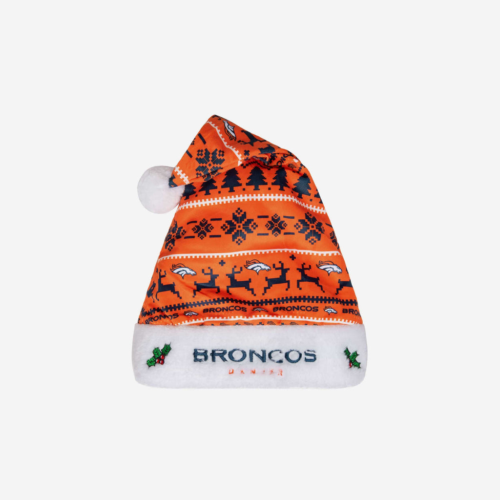 Denver Broncos Family Holiday Santa Hat FOCO - FOCO.com