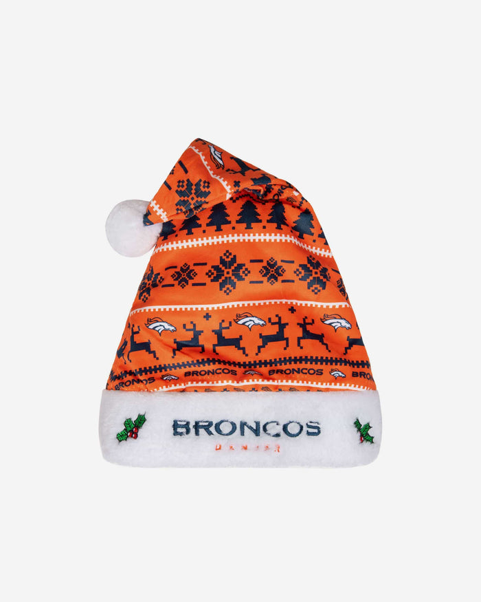 Denver Broncos Family Holiday Santa Hat FOCO - FOCO.com