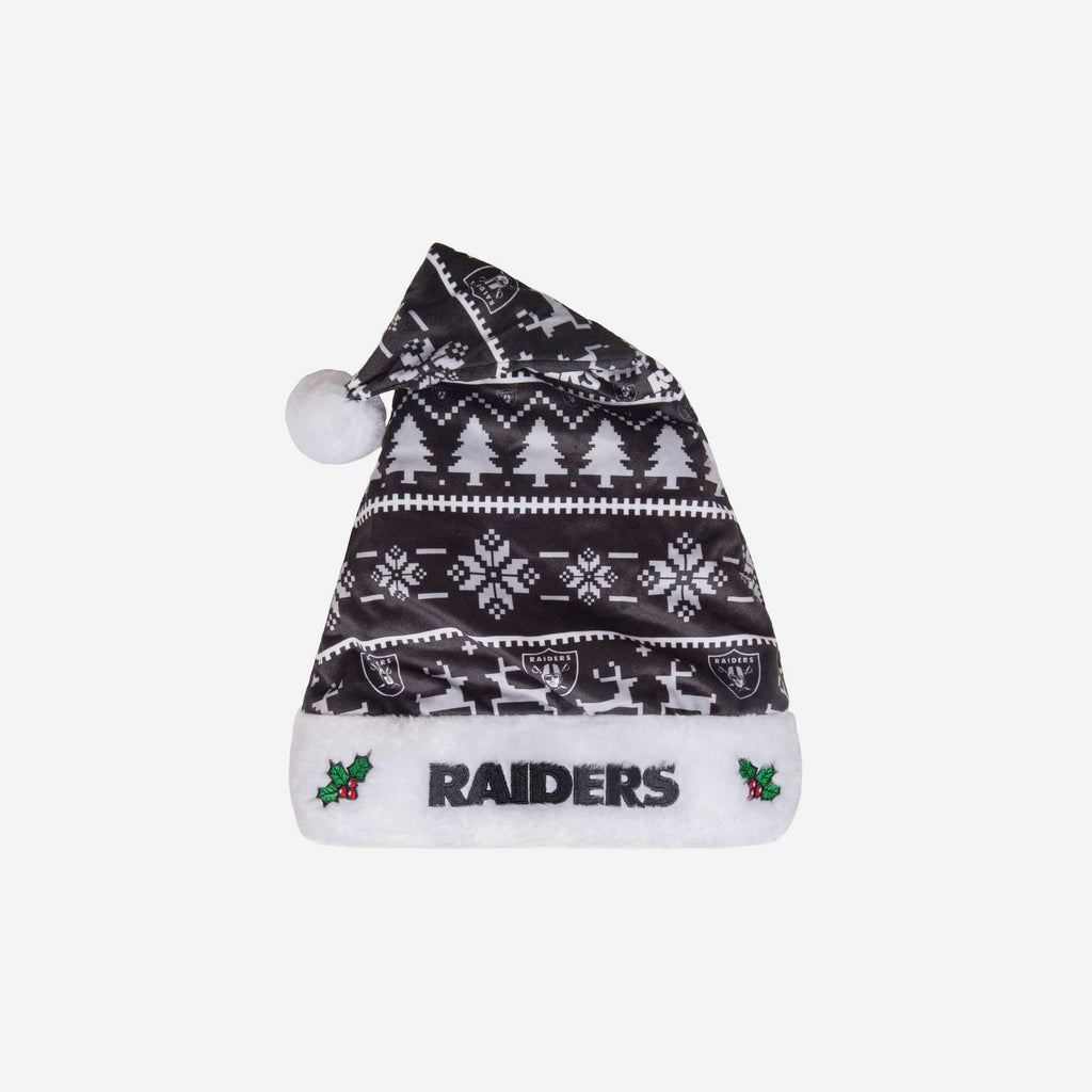 Las Vegas Raiders Family Holiday Santa Hat FOCO - FOCO.com