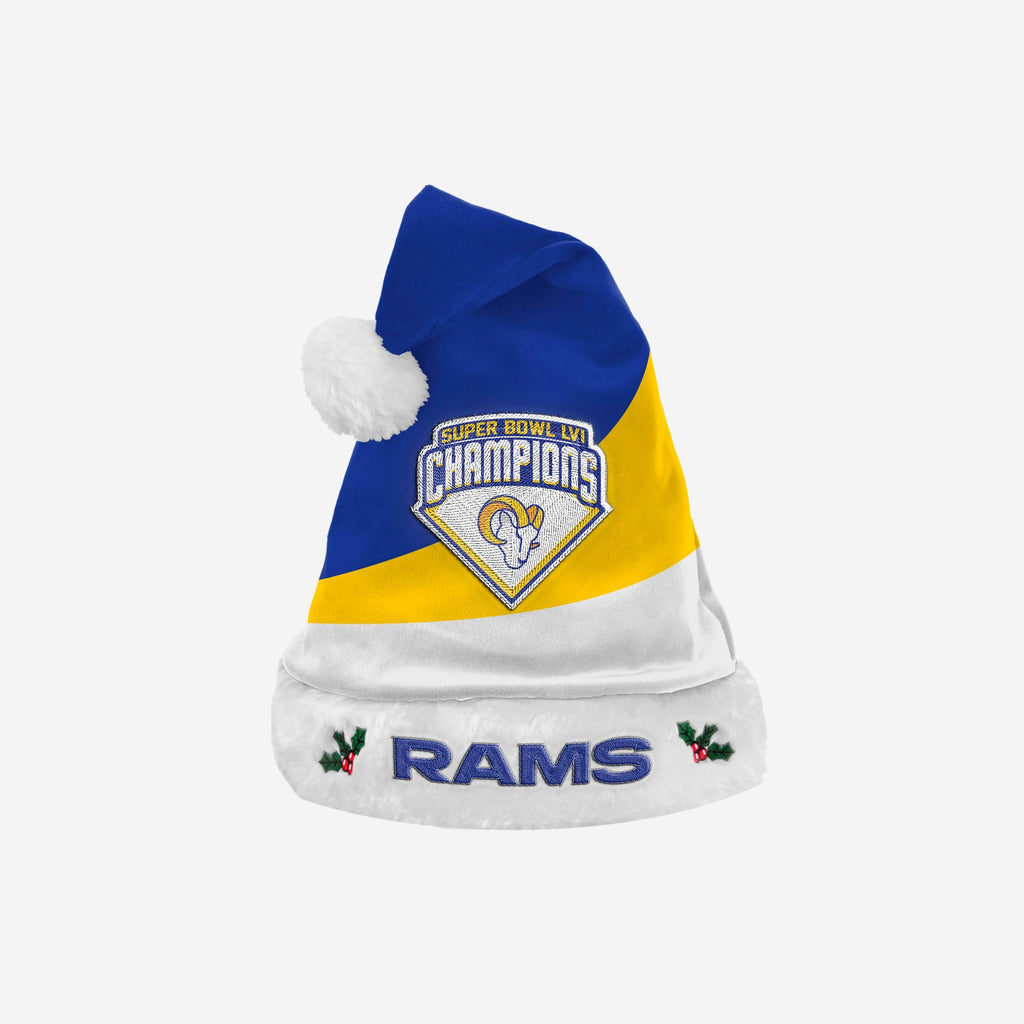 Los Angeles Rams Super Bowl LVI Champions Santa Hat FOCO - FOCO.com