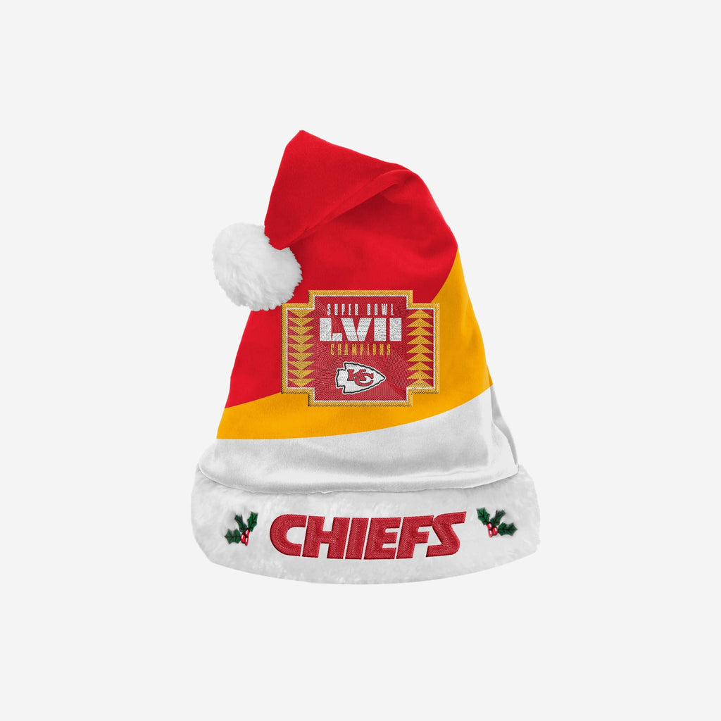Kansas City Chiefs Super Bowl LVII Champions Santa Hat FOCO - FOCO.com