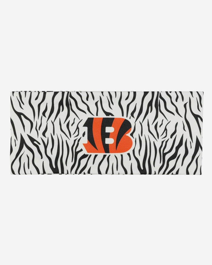 Cincinnati Bengals Womens White Stripe Printed Headband FOCO - FOCO.com