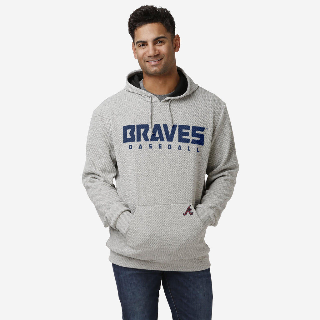Atlanta Braves Gray Woven Hoodie FOCO S - FOCO.com