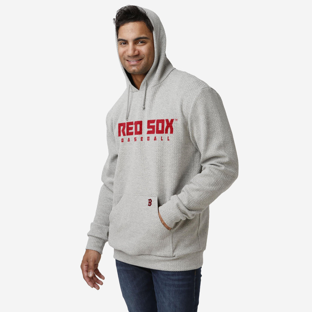 Boston Red Sox Gray Woven Hoodie FOCO M - FOCO.com