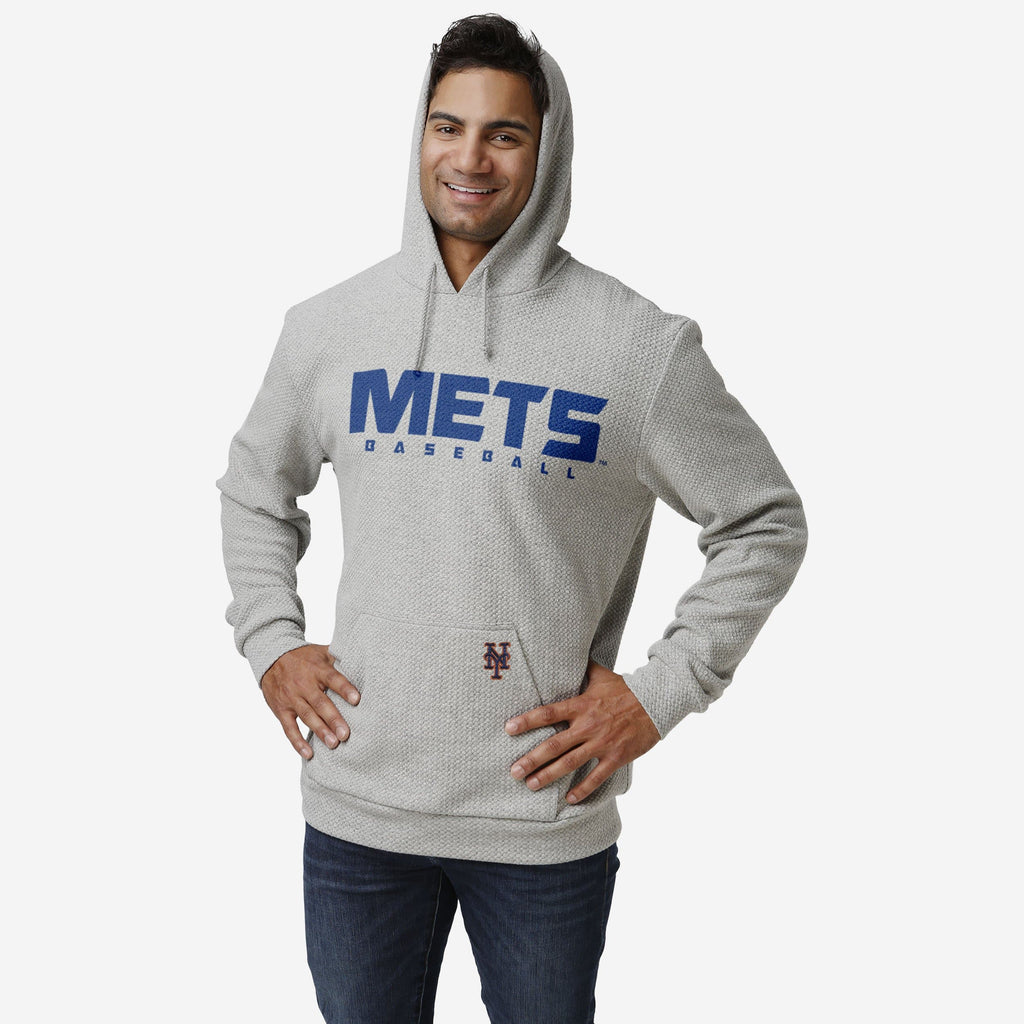 New York Mets Gray Woven Hoodie FOCO S - FOCO.com