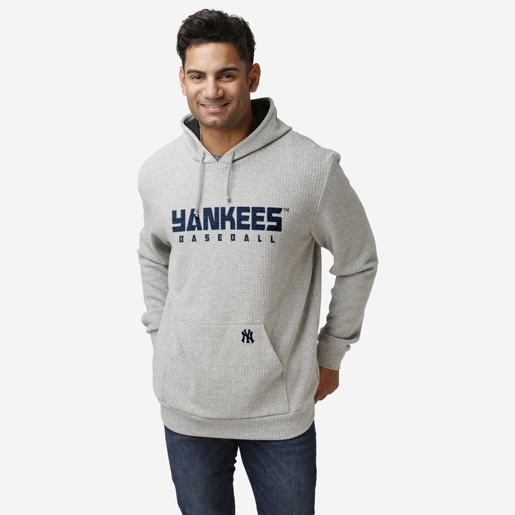 New York Yankees Gray Woven Hoodie FOCO S - FOCO.com