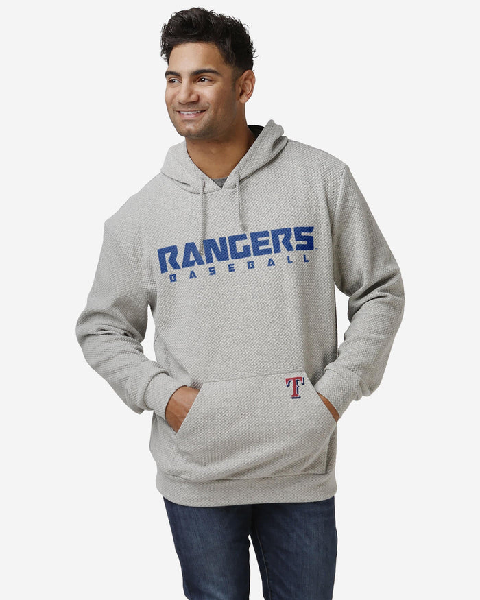 Texas Rangers Gray Woven Hoodie FOCO S - FOCO.com