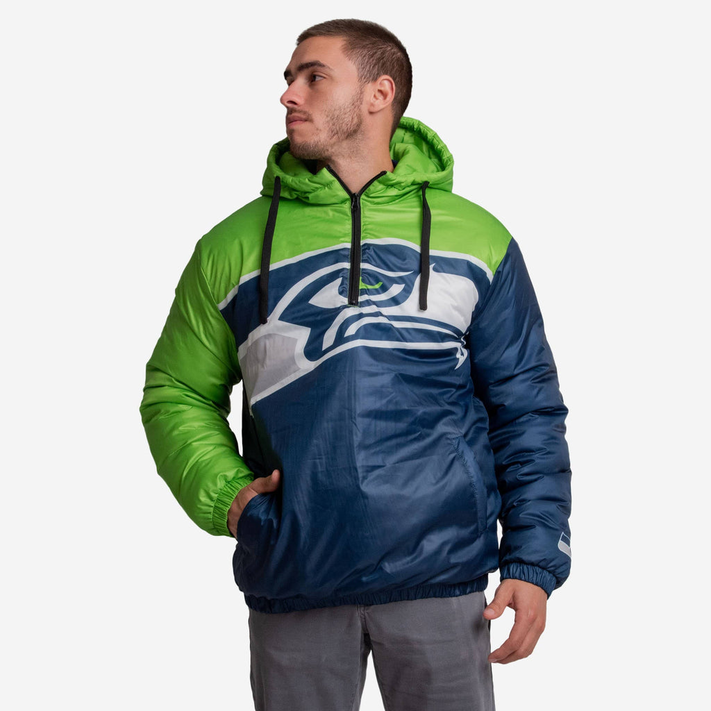 Seattle Seahawks Tundra Puffy Poly Fill Pullover FOCO - FOCO.com