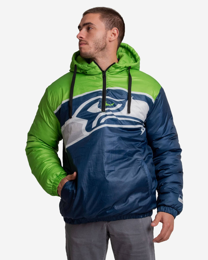 Seattle Seahawks Tundra Puffy Poly Fill Pullover FOCO - FOCO.com