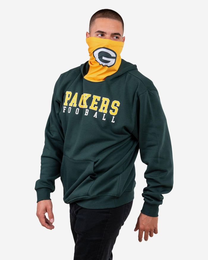 Green Bay Packers Solid Gaiter Hoodie FOCO - FOCO.com