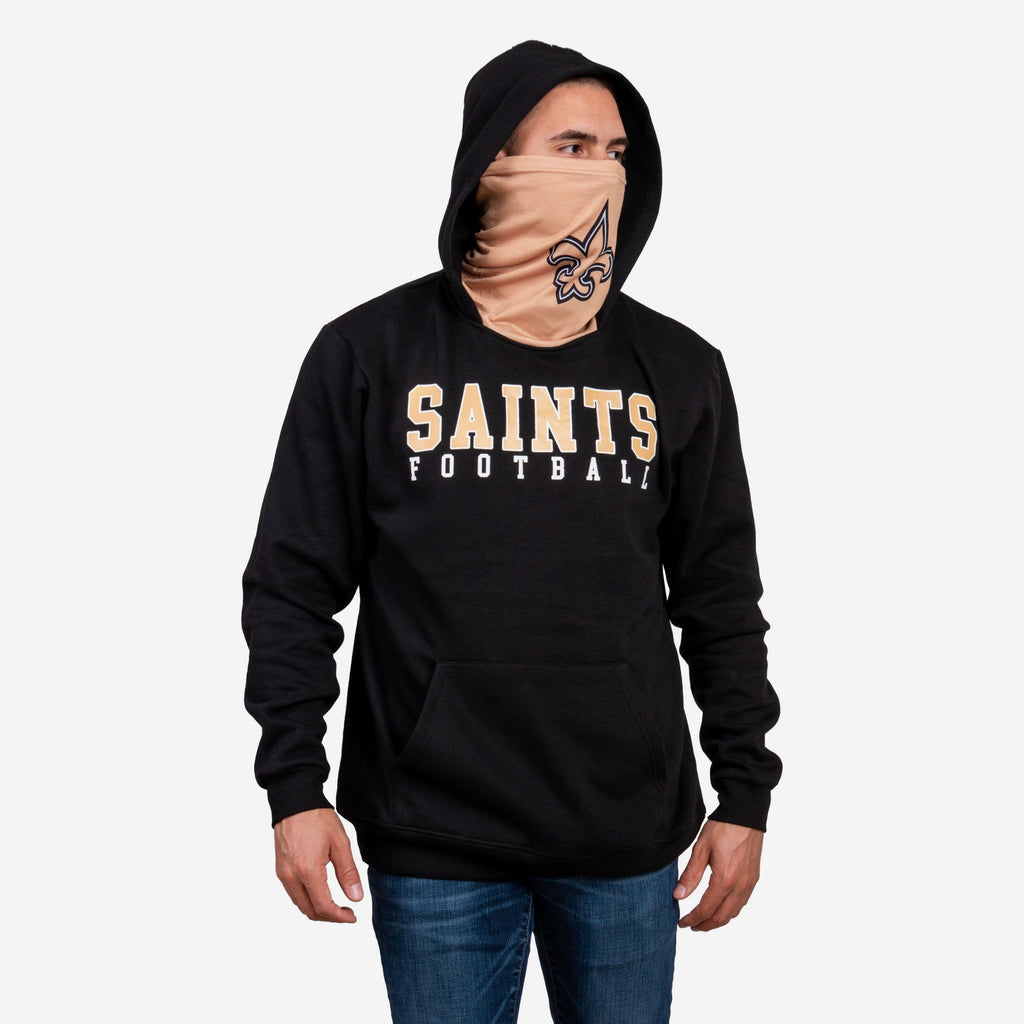 New Orleans Saints Solid Gaiter Hoodie FOCO S - FOCO.com
