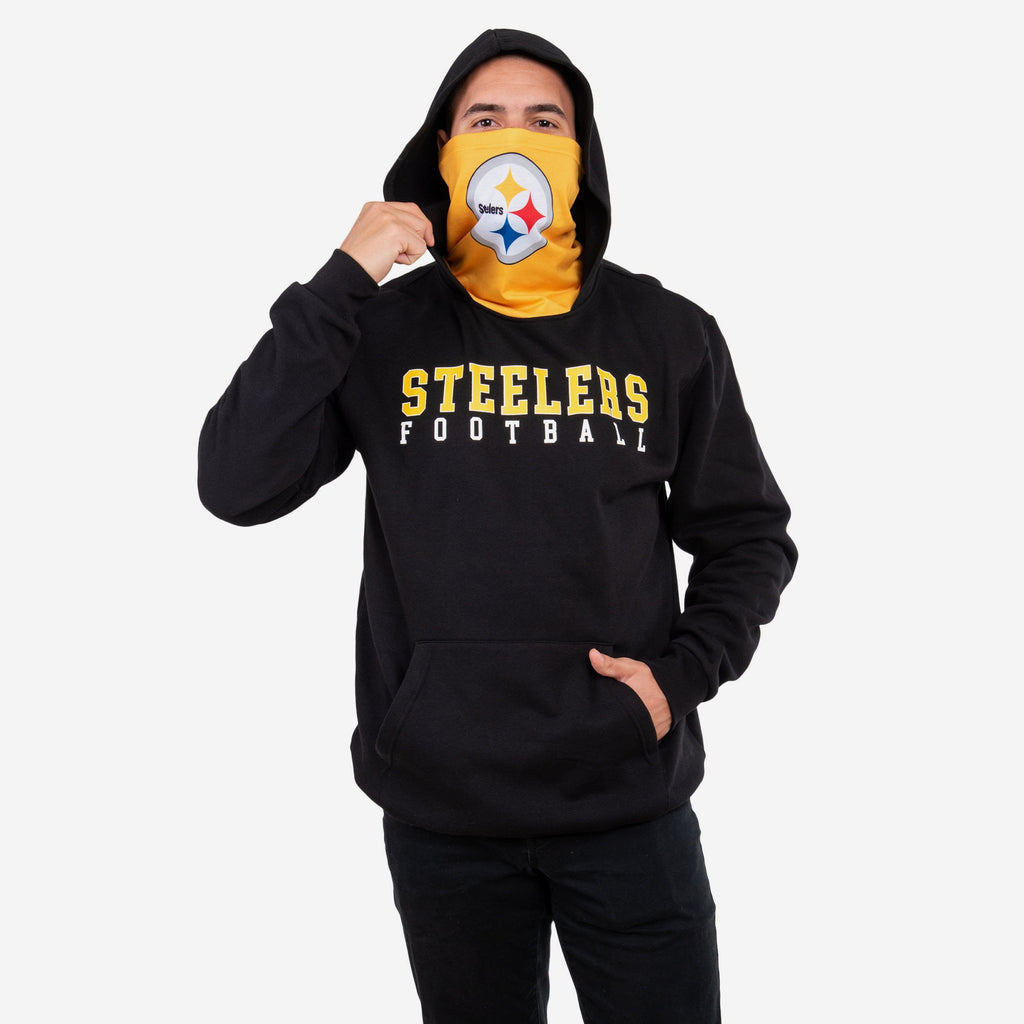 Pittsburgh Steelers Solid Gaiter Hoodie FOCO S - FOCO.com