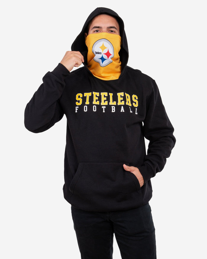 Pittsburgh Steelers Solid Gaiter Hoodie FOCO S - FOCO.com