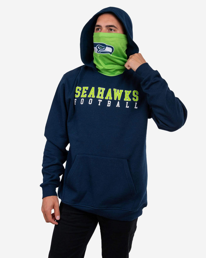 Seattle Seahawks Solid Gaiter Hoodie FOCO S - FOCO.com