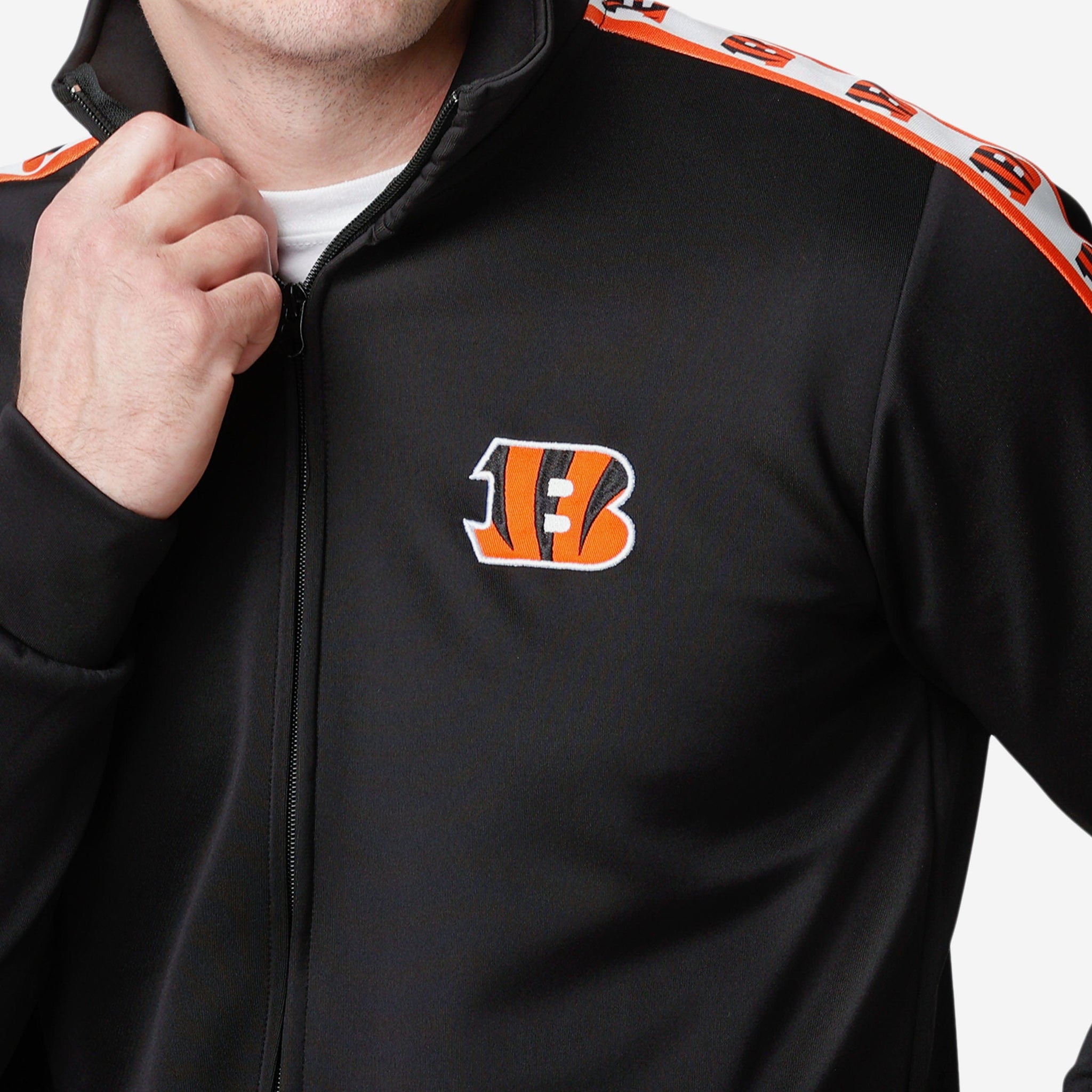 Cincinnati Bengals Stripe Logo Track Jacket FOCO