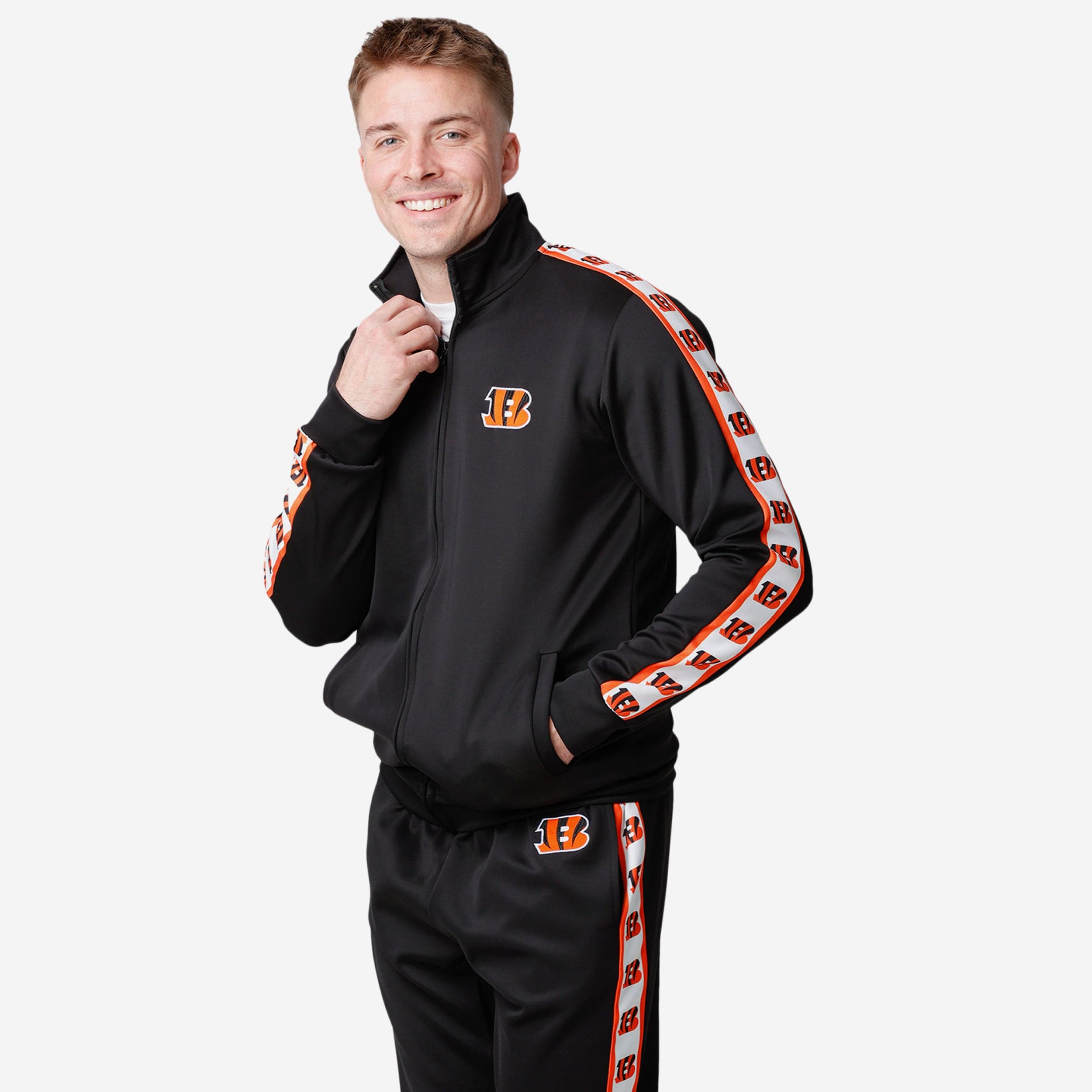 Cincinnati Bengals Stripe Logo Track Jacket FOCO
