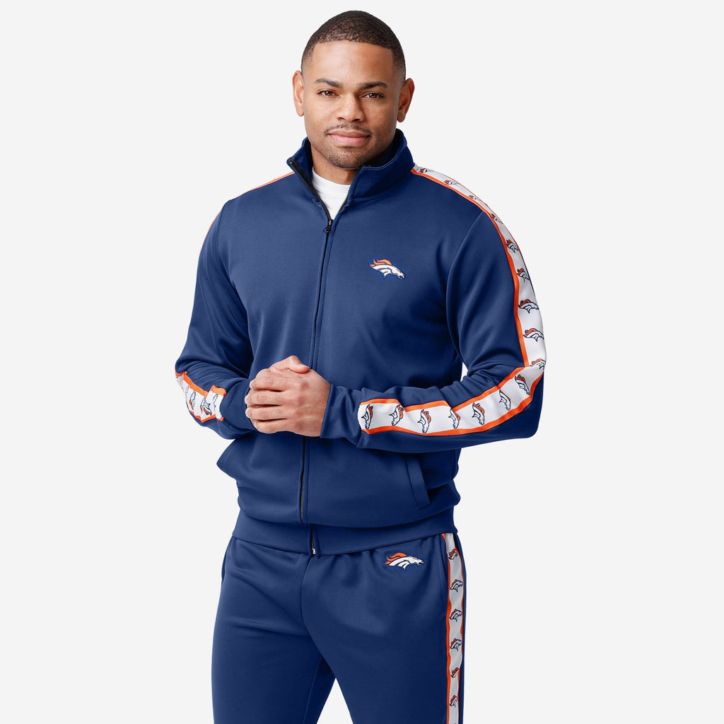 Denver Broncos Stripe Logo Track Jacket FOCO S - FOCO.com