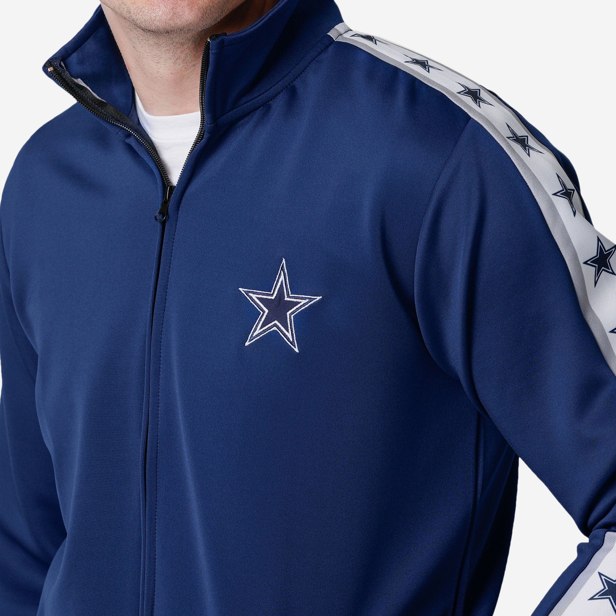 Dallas Cowboys Stripe Logo Track Jacket FOCO