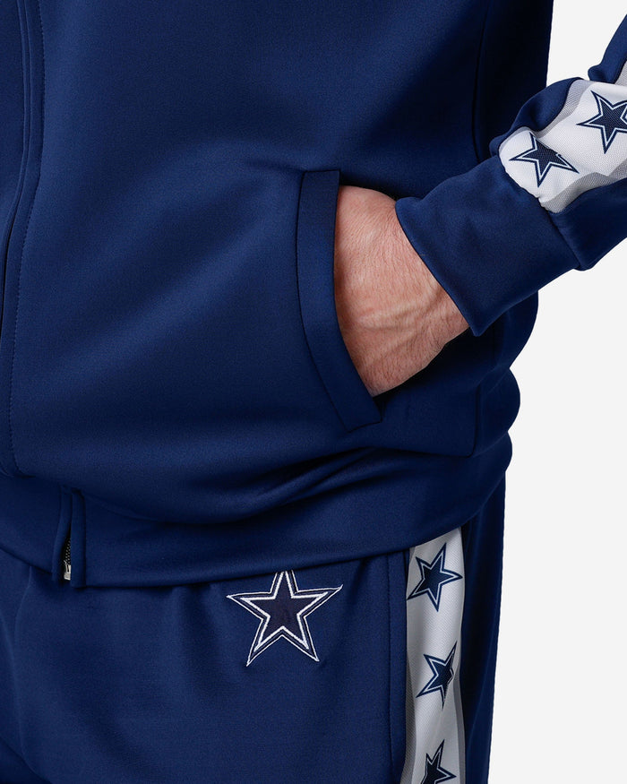 Dallas Cowboys Stripe Logo Track Jacket FOCO - FOCO.com