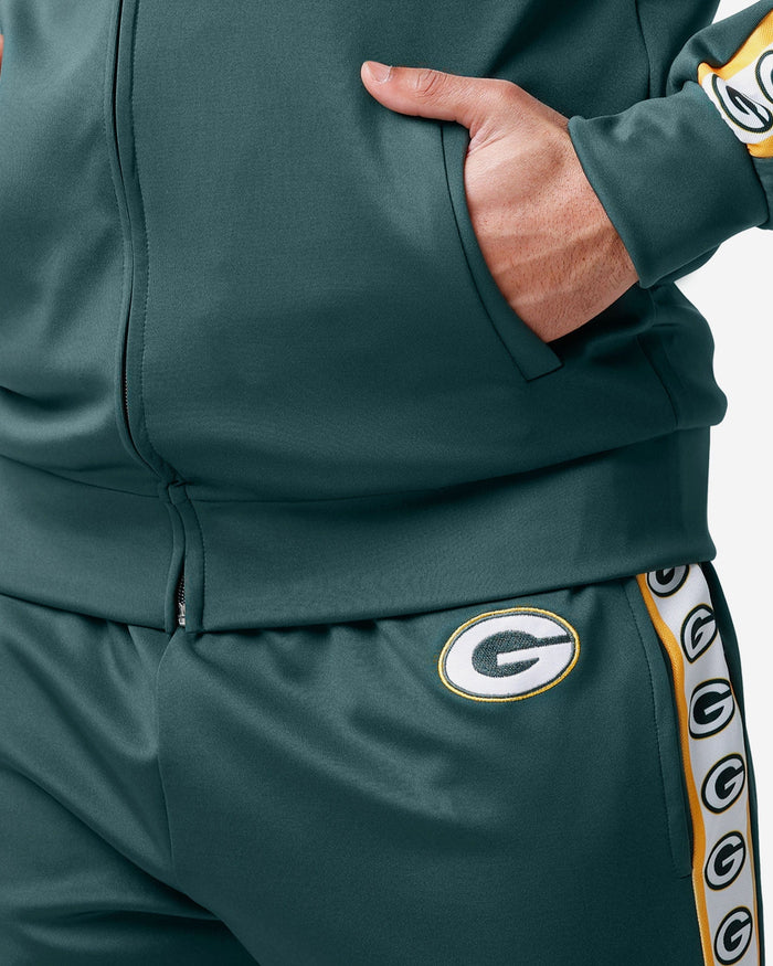 Green Bay Packers Stripe Logo Track Jacket FOCO - FOCO.com