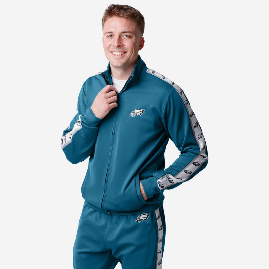Philadelphia Eagles Stripe Logo Track Jacket FOCO S - FOCO.com