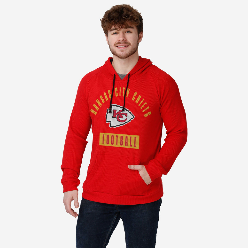 Kansas City Chiefs Team Color Waffle Hoodie FOCO S - FOCO.com
