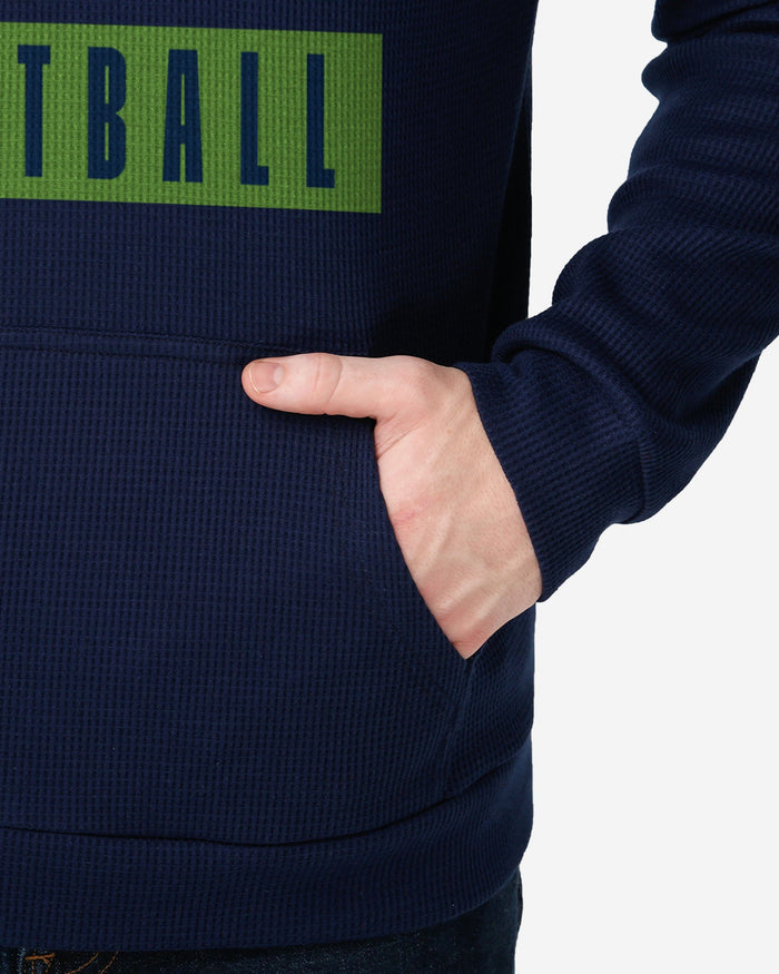 Seattle Seahawks Team Color Waffle Hoodie FOCO - FOCO.com