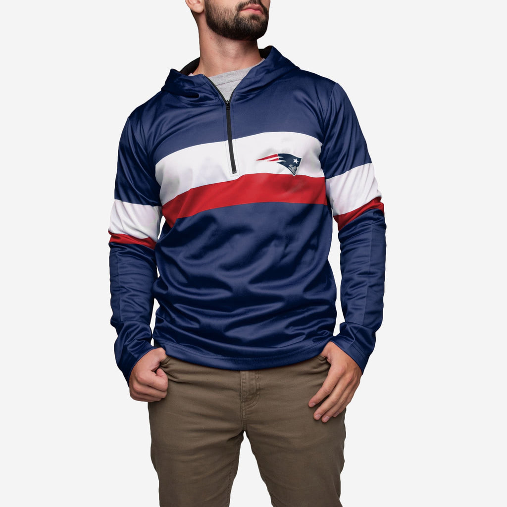 New England Patriots Quarter Zip Hoodie FOCO - FOCO.com