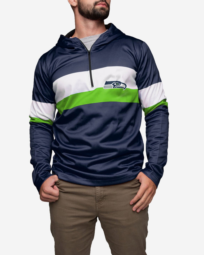 Seattle Seahawks Quarter Zip Hoodie FOCO - FOCO.com