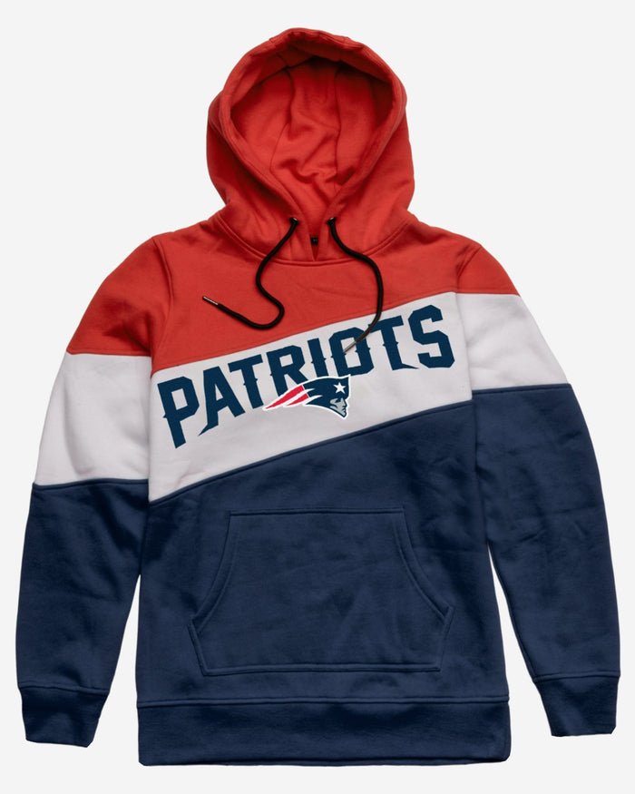 New England Patriots Wordmark Colorblock Hoodie FOCO - FOCO.com