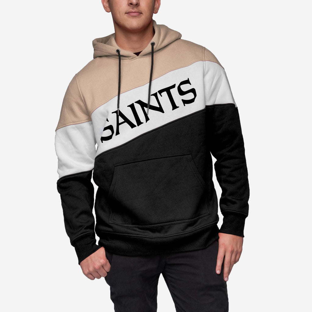 New Orleans Saints Wordmark Colorblock Hoodie FOCO - FOCO.com