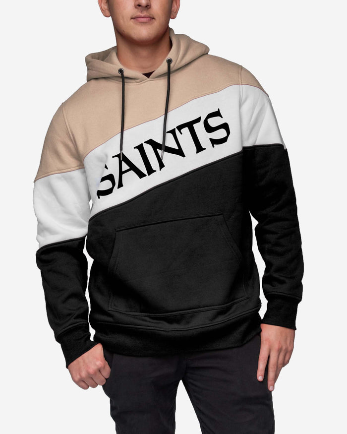 New Orleans Saints Wordmark Colorblock Hoodie FOCO - FOCO.com
