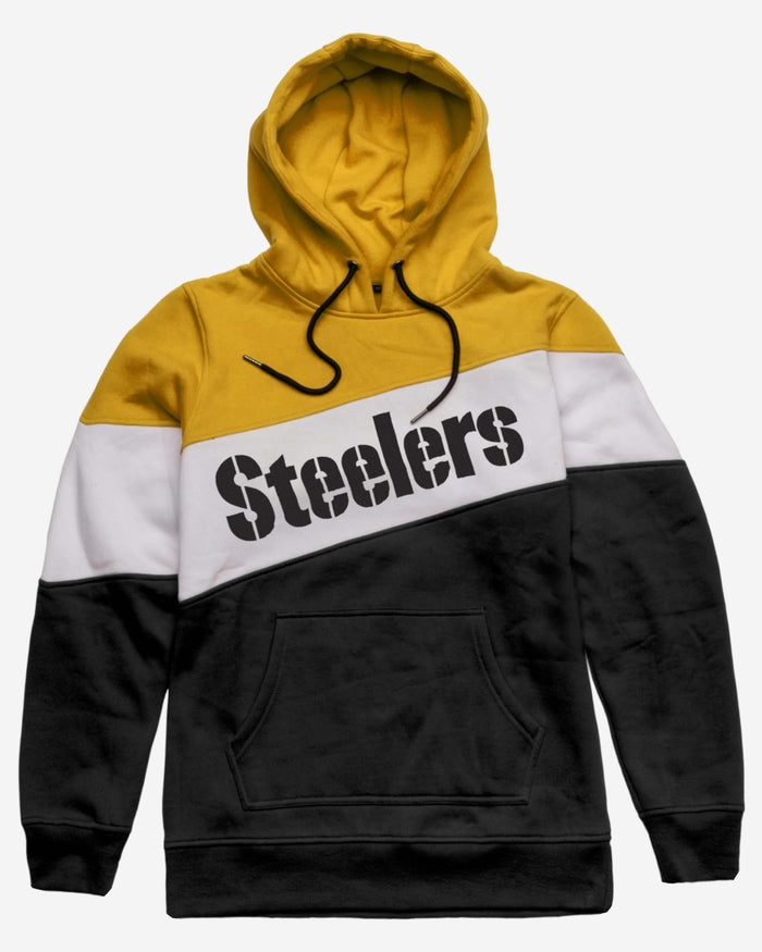 Pittsburgh Steelers Wordmark Colorblock Hoodie FOCO - FOCO.com